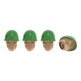A ABSOPRO Tire Valve Stem Caps Decorative 7x22mm Tyre Valve Dust Covers Resin Copper Green 4 Pcs
