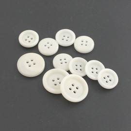 Leekayer Buttons White Buttons Set 15MM,20MM Urea Buttons for Sewing Crafts Blazer Buttons DIY Handmade Button for Cuff 4 Hole Round Buttons Pack of 11 pcs Bulk
