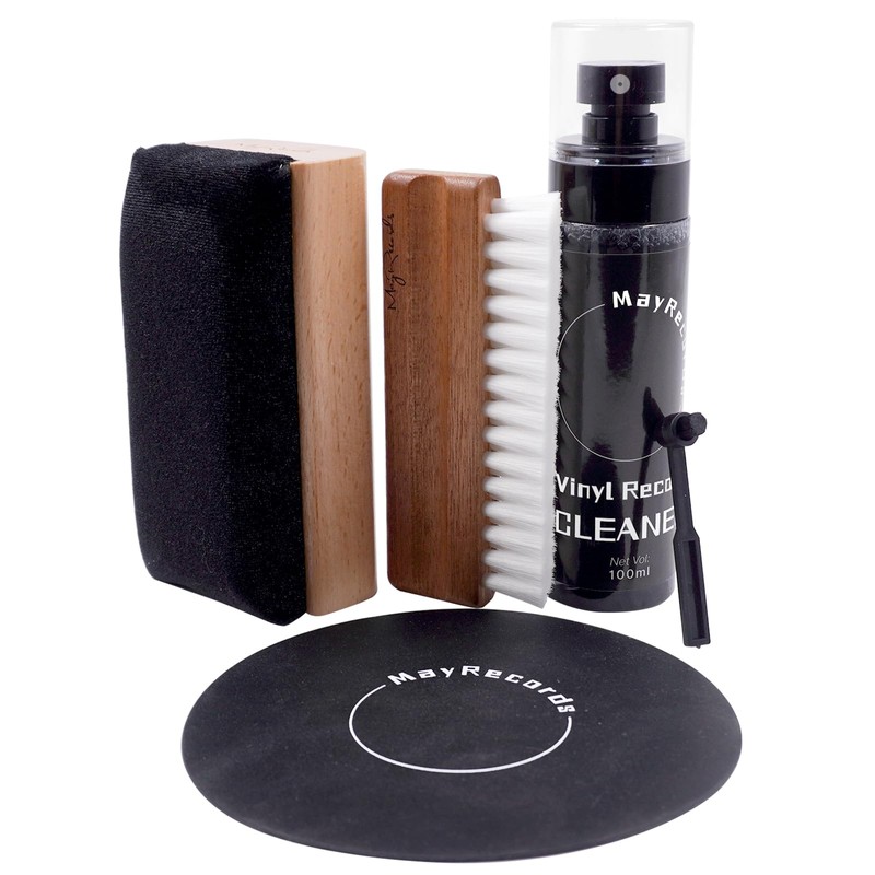 MayRecords Record Cleaning Set of 5 Wood Handle Cleaning Brushes