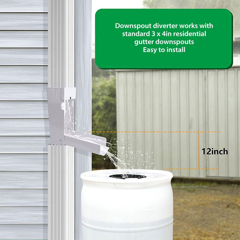 Rainwater Collection System 3x4in Downspout Water Diverter Connector System for