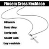 Fiusem Cross Necklace for Men, Silver Tone Mens Cross Necklaces