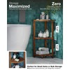 BLUEWEST 3-Tier Corner Shower Caddy Stand, Wood Shower Organizer Standing