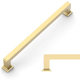 Amerdeco 10 Pack Brushed Gold Cabinet Pulls 12.6 Inch(320MM) Hole Centers Kitchen Cabinet Handles Cabinet Hardware Kitchen Handles for Cabinets Cupboard Handles Drawer Pulls ZH0019