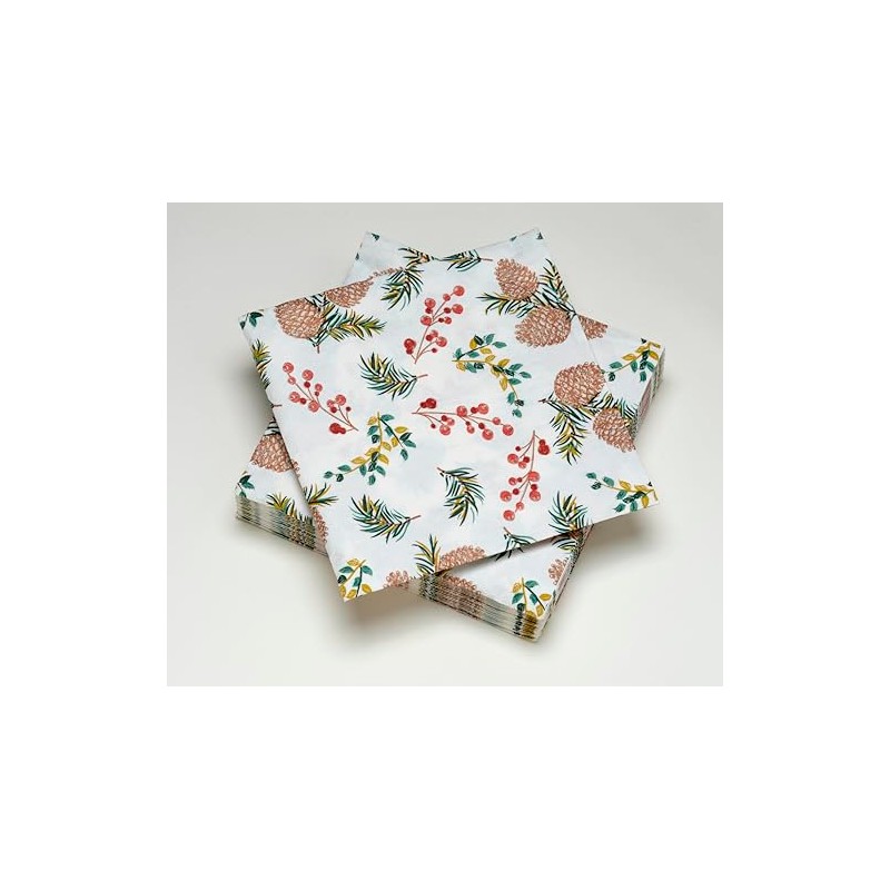 20 Napkins 33 x 33 cm 3 Ply Christmas Pine