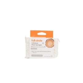 Full Circle 100% Plant-Based Cellulose Sponges – Pack of 3 – Plastic-Free, Natural Sponge, No Microplastics, Safe for Nonstick Cookware