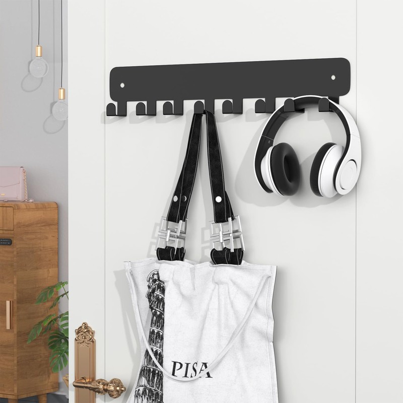 pickpiff Key Holder Wall Mount, Adhesive Key Rack with 8