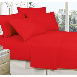 Celine Linen Best, Softest, Coziest Pillowcases Ever! 1800 Premier Hotel Quality Wrinkle-Resistant 2-Piece Pillowcases, King Size - Red