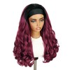 FANCEE Yaki Wavy Headband Wigs Ombre Burgundy Kinky Straight Wear
