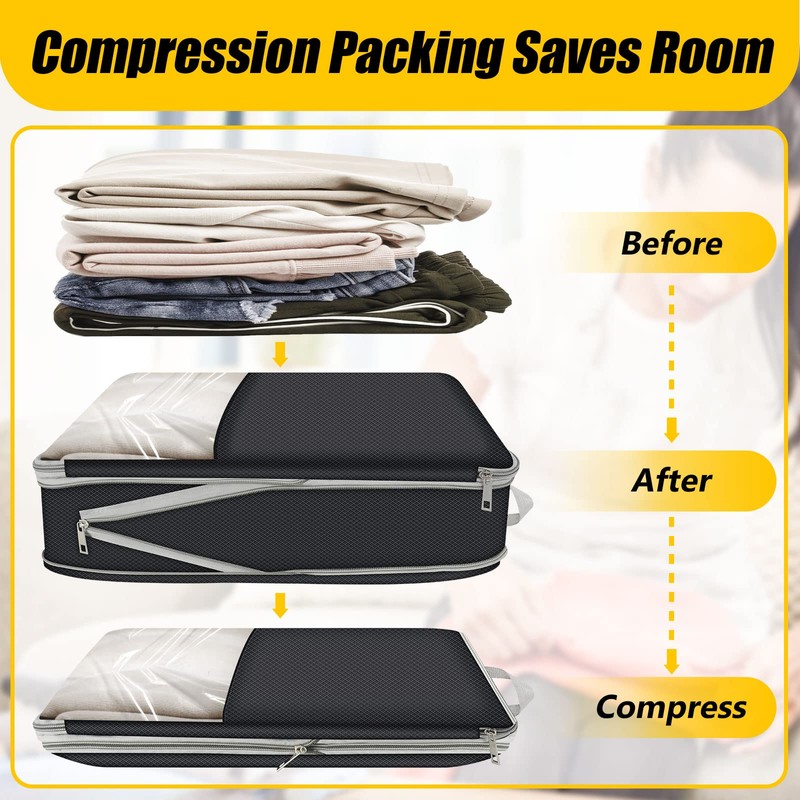 Yotako Suitcase Organiser Compression, Compression Packing Cubes Compression Packing Cube