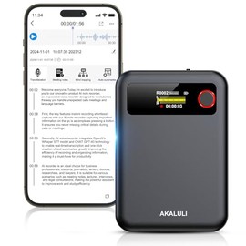 64GB AI Voice Recorder for Calls,Meetings Built-in Magnetic - Voice to Text Sound Audio Recorder with Bluetooth,App Control,Transcribe&Summarize by ChatGPT,Digital Dictaphone Recording Device