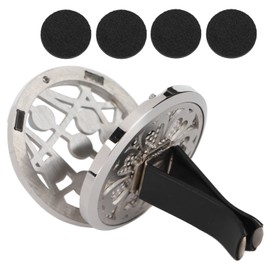 Stainless Steel Car Diffuser Air Freshener Vent Clip Aromatherapy Essential Oil Clip Locket with 4 Pads for Home Office
