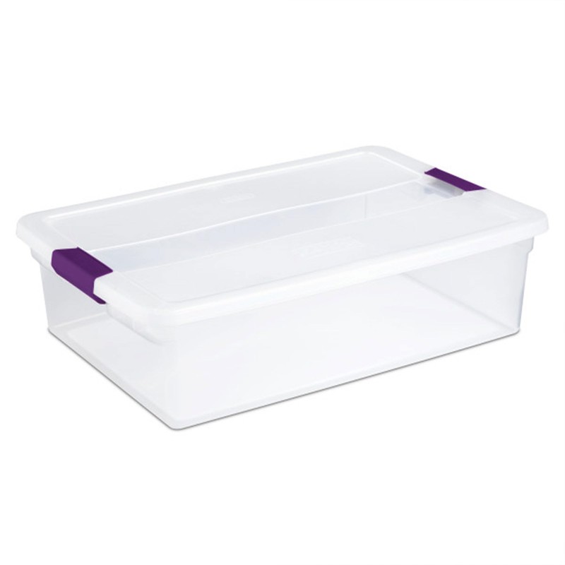 Sterilite 12-Pack 32 Quart ClearView Latch Box, Stackable Organizer Bins