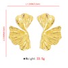 Chunky Gold Leaf Statement Earrings - Large Geometric Studs for