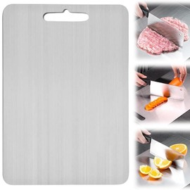 CXJYSD Tabla De Cortar De Cocina,Tabla De Cortar Acero Inoxidable,Tablas De Cortar De Acero Inoxidable De Grado Alimenticio Con Asa,Utensilios De Cocina Bandeja