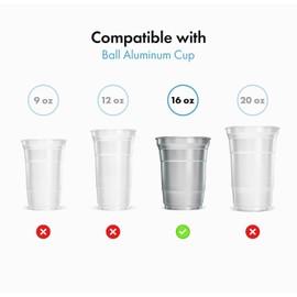 30-Pack Aluminum Lids with Straw Hole, Compatible with Ball Top Cup Party Cups (16oz Size Only) Cups Sold Separately
