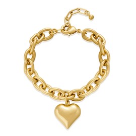 LILIE&WHITE Gold Heart Shaped Bracelet for Women Gold Chain Bracelet Bangles Chunky Adjustable Fashion Bracelets gifts