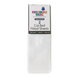 Cot Cotton Fitted Sheet (Pack of 2)-6230WH