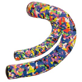 SPG2-MC Camouflage Bar Tape Road Bike Drop Handlebar Tape with End Plugs EVA Left and Right Set Multicolor