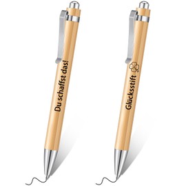 Tenare Pack of 2 Inspirational Wooden Ballpoint Pens Motivation Pens Retractable Ballpoint Pen with Quote Retractable Ballpoint Pen with Black Ink You Create The Gift for School Office Work Exam