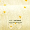 Winotic Light Yellow Floral Cotton Table Runner Boho Table Decor