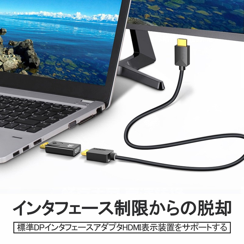 Akkerds DP Rotating HDMI Video Adapter/DP to HDMI (Female Port)