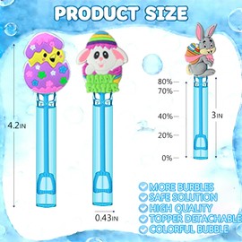 24 Pcs Easter Bunny Bubble Wands, Party Favors and Basket Fillers