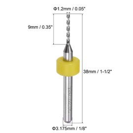 uxcell PCB Drill Bits 1.2mm Tungsten Carbide Rotary Tool Jewelry CNC Engraving Print Circuit Board Micro Drill Bits 1/8 Inch Shank 2 Set (20 Pcs)
