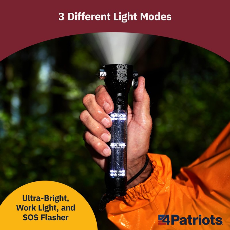4Patriots HaloXT Rechargeable LED Flashlight, Ultra-Powerful 2000 mAh Battery, 3