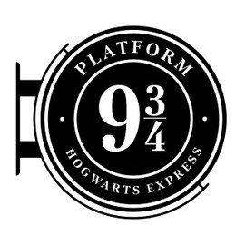 Epic Modz Platform 9 3/4 Sign Vinyl Decal Sticker Nursery Door Frame Wall Decor Fan Art Bedroom Living Room Lounge Child Playroom Funny Gift (Black)