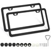 PBPAO 2 Pack License Plate Frames, 2 Holes Matte Black
