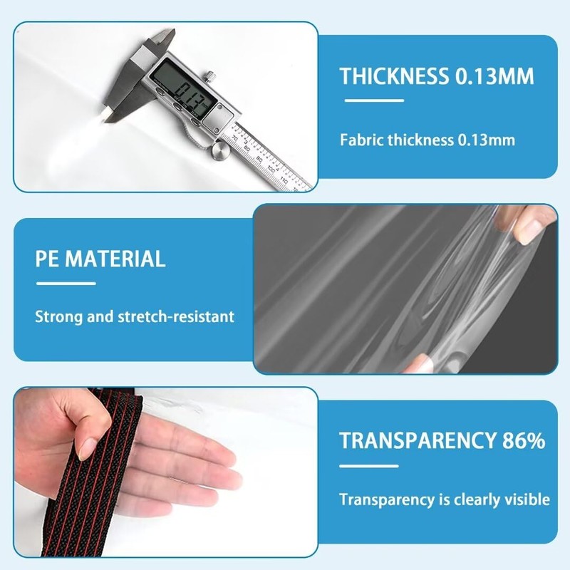 Plane Transparent mit öSen Abdeckplane Wasserdicht Durchsichtige Tarp 1x1m für
