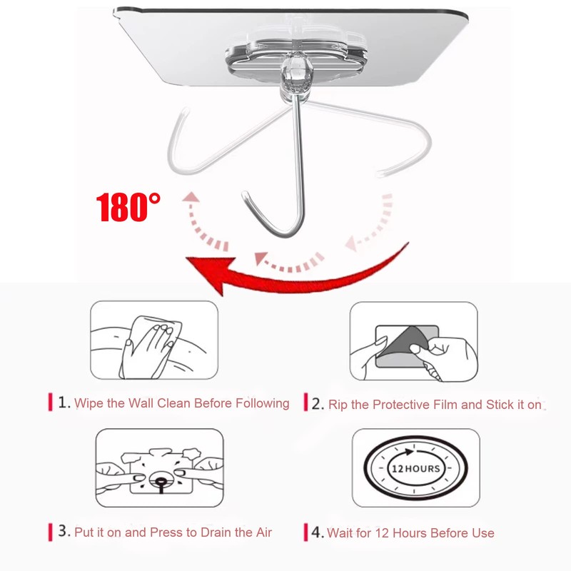 DDMY 36 Pack Heavy Duty Hooks Self Adhesive Large Hooks