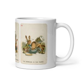 CW Collectibles and Antiques The Hatter Tea Party, Alice in Wonderland White glossy mug 11 oz