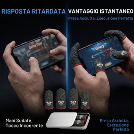 6 Pezzi PUBG Mobile Game Finger Sleeve Touch Screen Thumb Sleeve Traspirante con Traspirante Copridito da Gioco Professionale con Antiscivolo e Resistente al Sudore Alta Sensibilità per Giochi