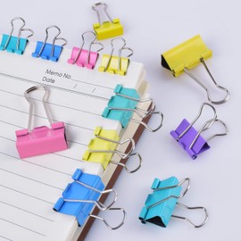 240pzs Clips de Papel, Clips de Colores, Clips de Papel Grandes, Clips de Carpeta y Bandas de Goma, Suministros de Oficina, Abrazaderas de Papel, Suministros Escolares