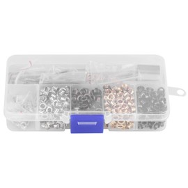 Watris Veiyi Set of 420 Eyelets, 3 mm Hole Rivets, Metal Eyelets with 3 Fixing Aids, 4 Colour Eyelets, Decorative Studs for Shoes, Clothing