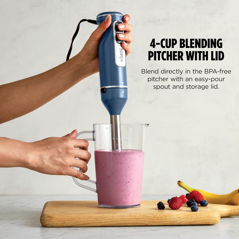 Ninja Immersion Blender and Whisk, Hand Stick Blender, 4 Speeds,