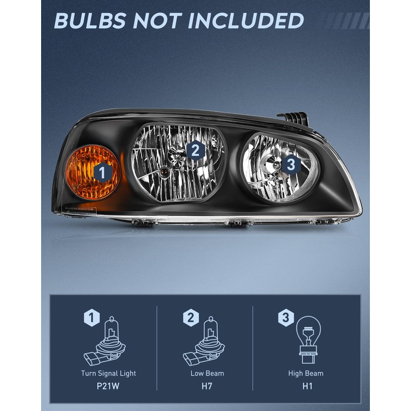 Nilight Headlight Assembly Compatible with 2004 2005 2006 Hyundai Elantra