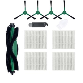 LOVECO Replacement Parts Compatible for iRobot Roomba Vac Essential Robot Vacuum Q0120 Q011,Essential Robot Vacuum and Mop Combo Y0140 Y0110,1 Main Brush,4 Filter, 4 Side Brush