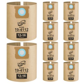 10 Pack DXVA19-4112, Vacuum Bags for DEWALT 12 to 16 Gallon Wet/Dry Vacuum, Disposable Shop Vac Bags compatible with DXVA19-4112Color: Tan