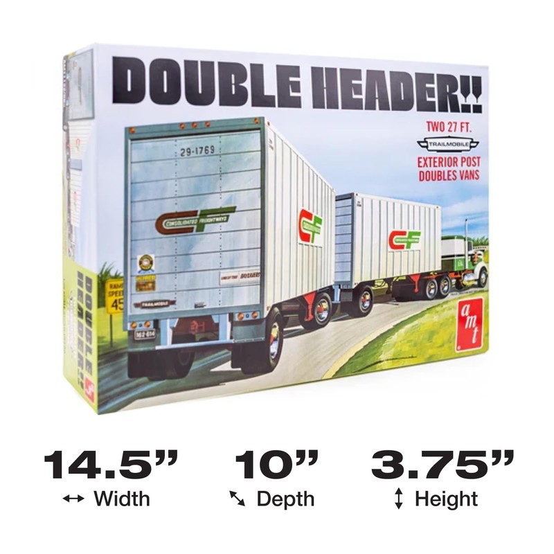 AMT "Double Header" Tandem Van Trailers - 1/25 Scale Model