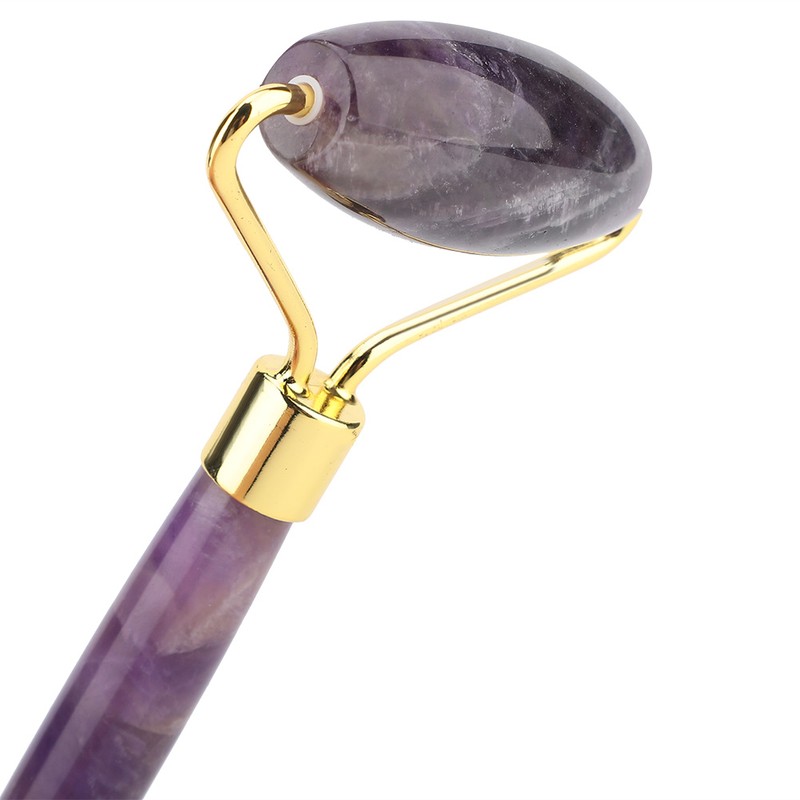 Natural Amethyst Double Head Jade Stone Roller & Guasha Scrapping