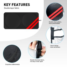 REMOCH Windshield Sun Shade for Dodge Charger Challenger Durango Ram Accessories Universal Fit to All Dodge Cars Sunshade Foldable Sun Visor Protector Blocks UV Rays Keep Your Car Cooler (Red)