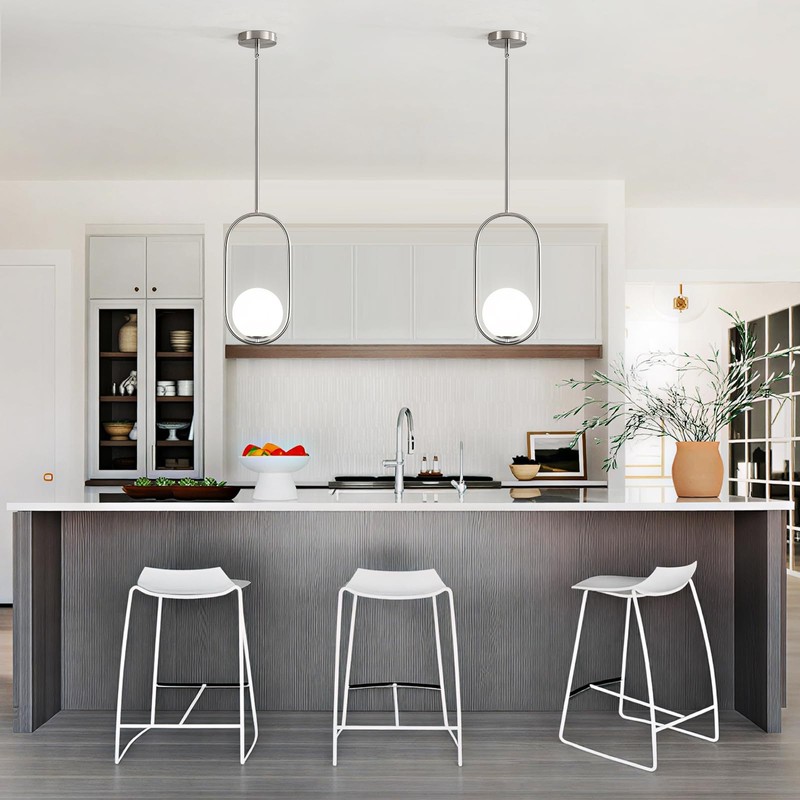 Modern Pendant Lights Kitchen Island Brushed Nickel Pendant Lighting 2
