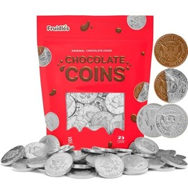 25-Pack Chocolate Coins, Dairy-Free, Dark Chocolate Hanukkah Gelt, Bittersweet Coins Made in Israel, Kosher Certified Non-Dairy
