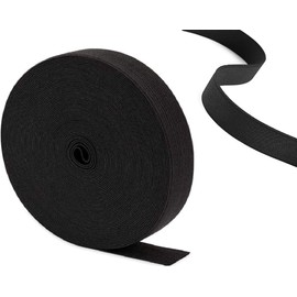Densco Flat Waistband, Elastic Sewing Tape, 25mm Wide, Elastic, Craft Accessories, White, 10m (25mm | 10 Metres, Black)