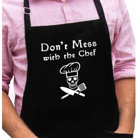 ApronMen Don't Mess with the Chef Funny Novelty Apron Gift for Dad, Husband, Fathers Day