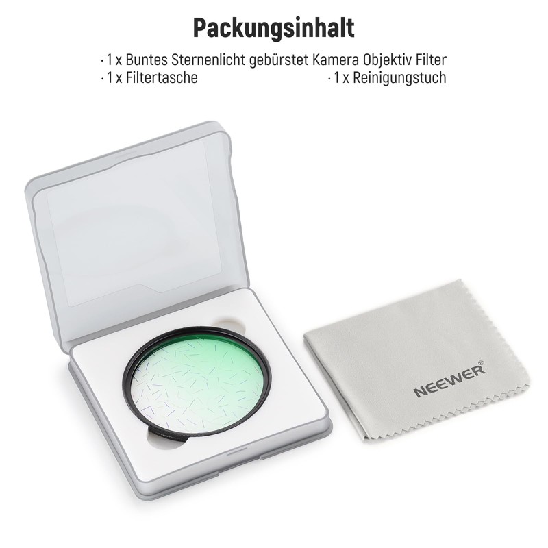 NEEWER 58 mm Colourful Starlight Brushed Camera Lens Filter, Special