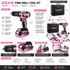 20V Pink Cordless Drill Tool Kit for DIY Repairs –