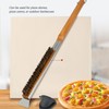 Pizza Stone Brush Wooden Handle Brass Bristles Detachable Easy to